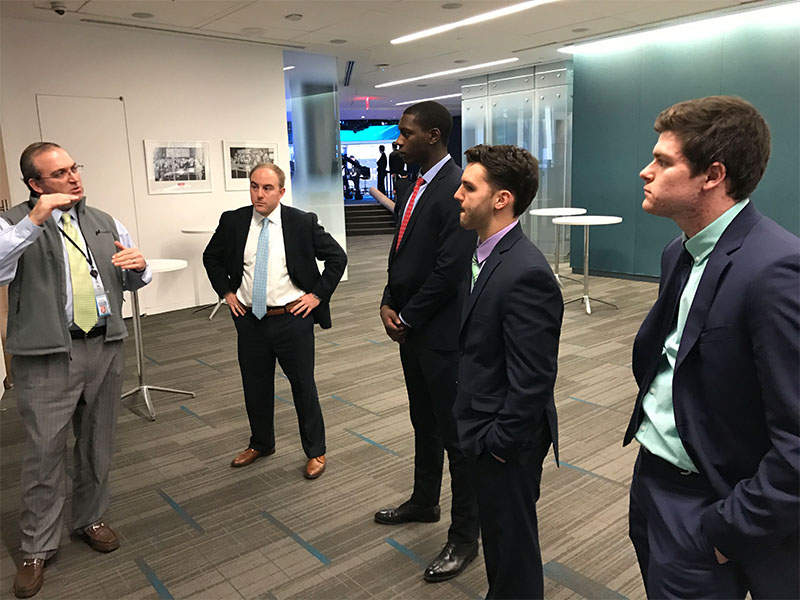 Providence College School of Business Students career shadow at Nasdaq