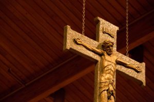 Crucifix hanging in Saint Dominic's Chapel.