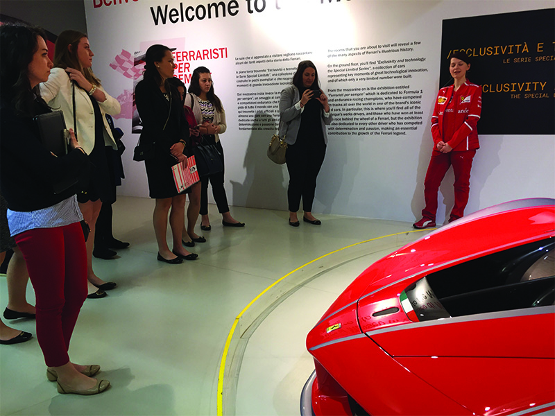 MBA students at Ferrari in Milan, Italy