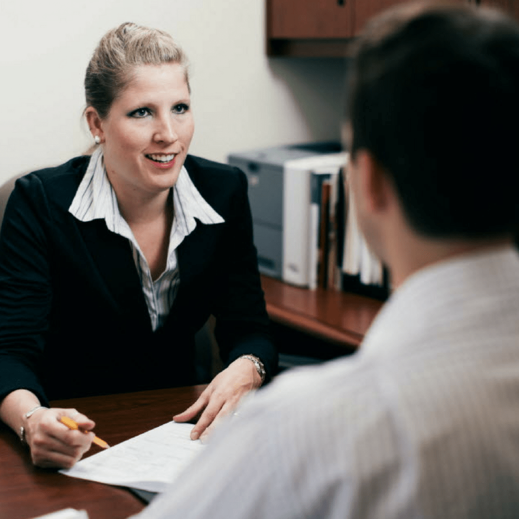 Photo of an admissions counselor advising a student