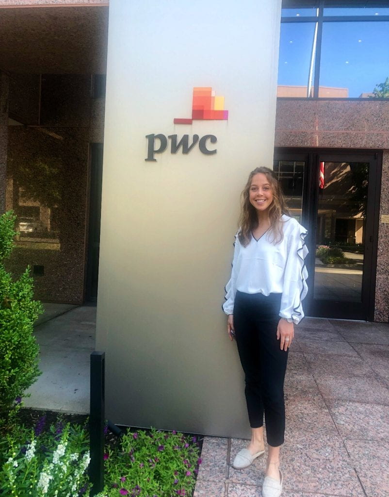 PwC logo, intern