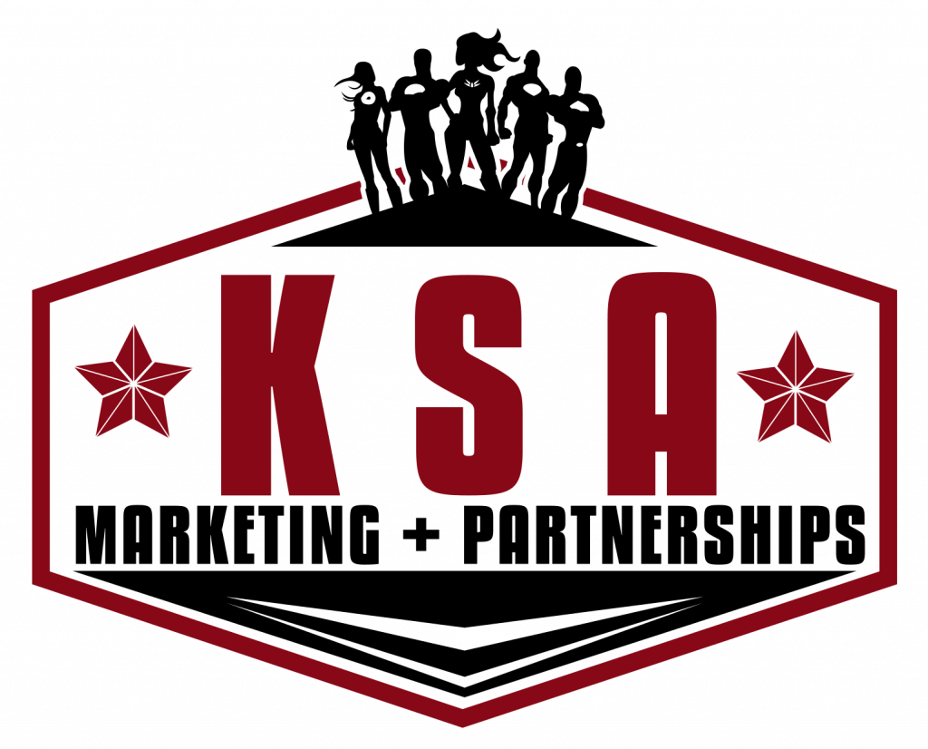 KSA Marketing + Partnership logo, red and black 