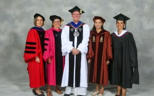 President Sicard and the Four Female PC Deans
