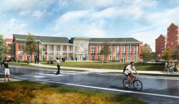 A rendering of the new Ryan Center for Business Studies.