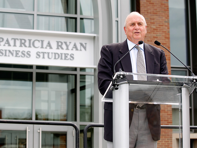 Arthur Ryan speaking at the Ryan Center Dedication