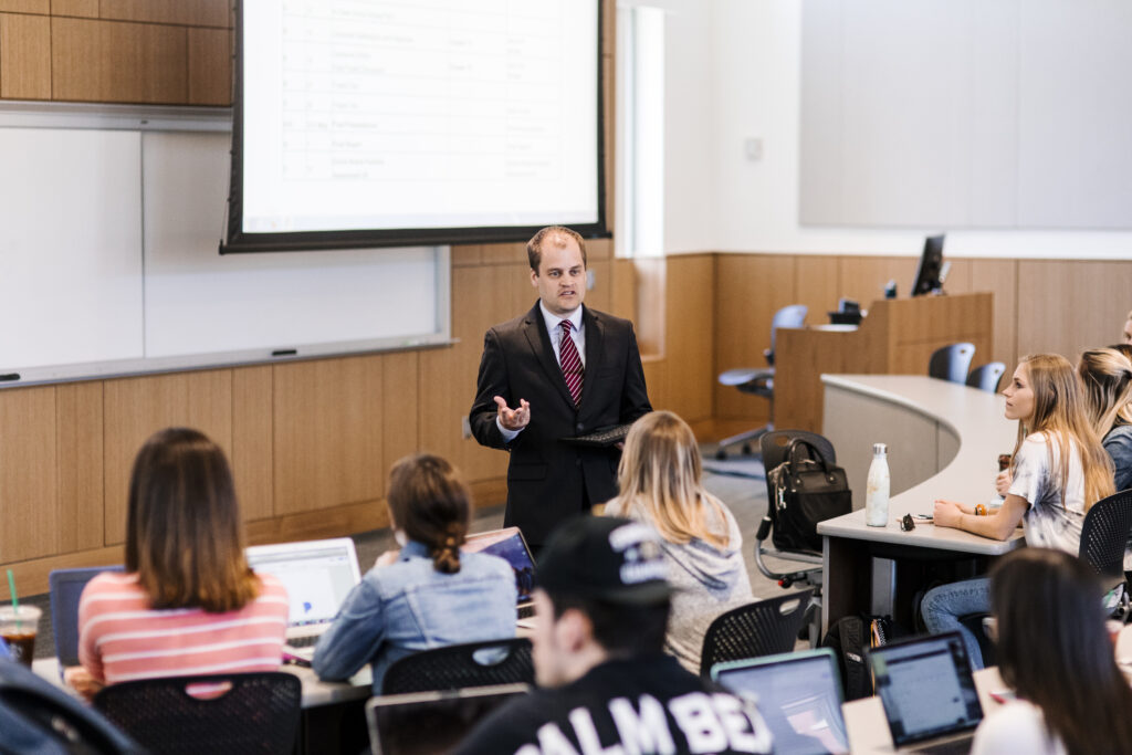 Dr. Kevin Newman Marketing Class, Buyer Behavior, MKT 335, Students, Classroom, Ryan Center for Business, PCSB, Academics, Faculty