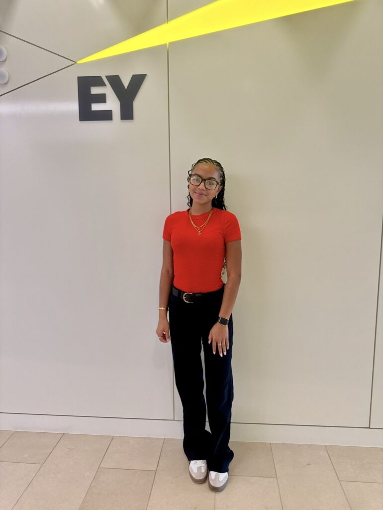 Arsenia Brown featured at her summer internship at Ernst & Young.
